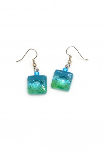 Glass Tiny Square Earrings Glass Tiny Square Earrings